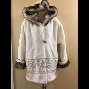 Hooded Beaver Faux Fur Coat 